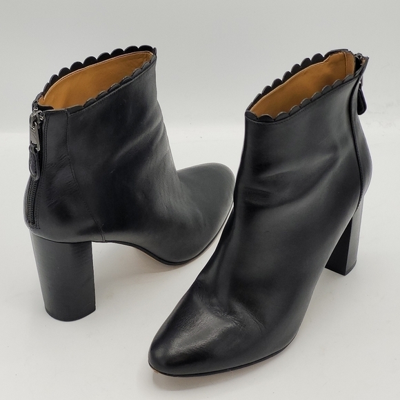 Coach Terence Scallop Soft Shine Calf Ankle Boots in Black Leather Size 10 B - Picture 16 of 16